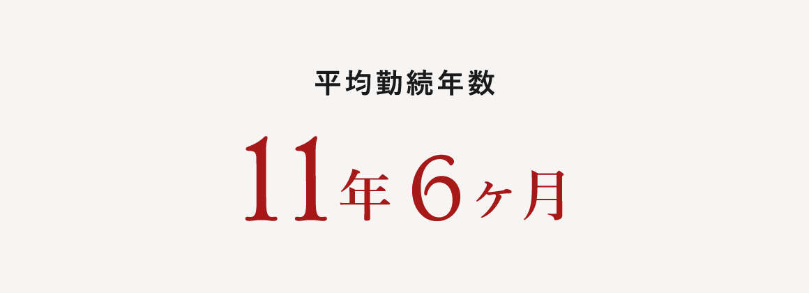 平均勤続年数 11年6ヶ月